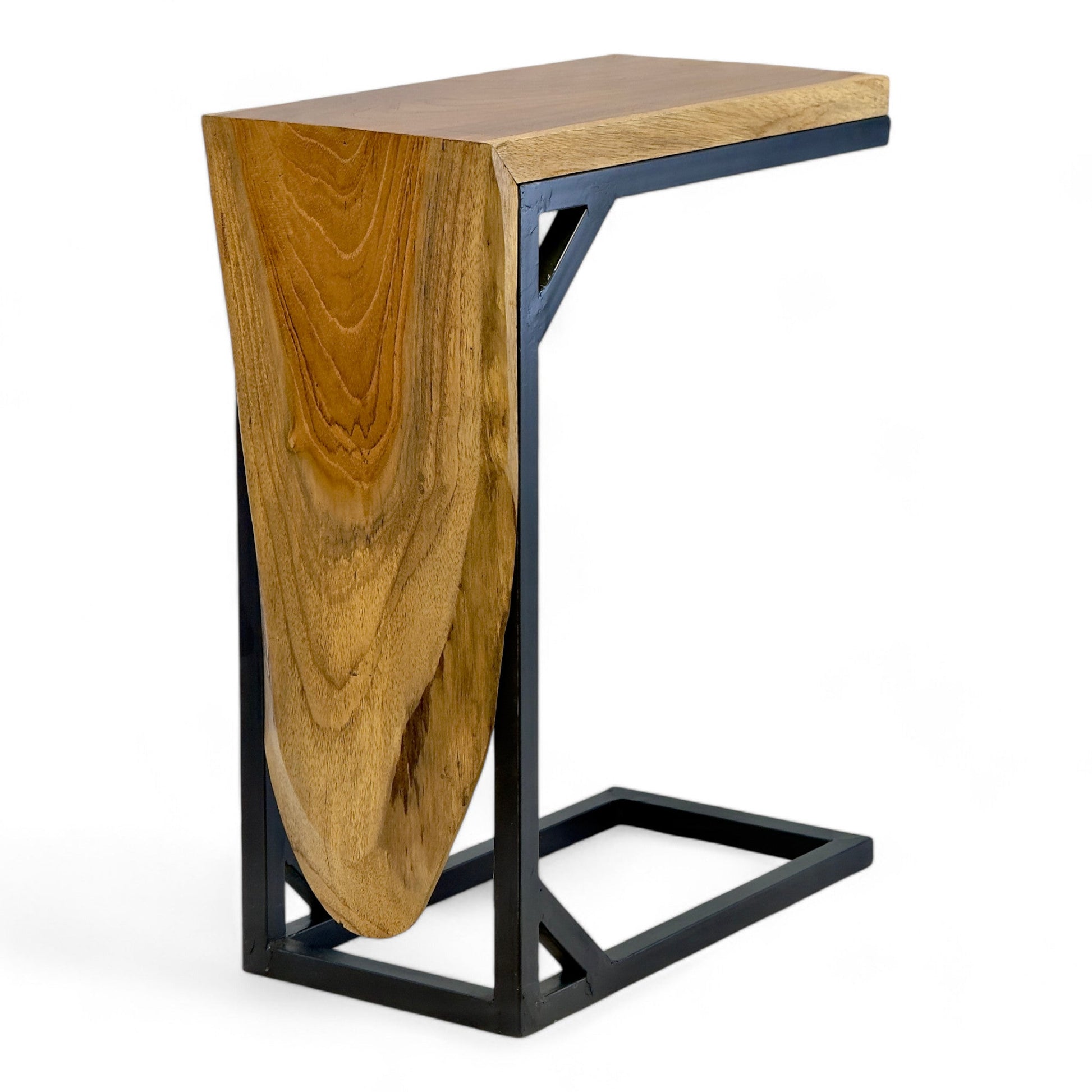 FaHome-Multifunktionaler-Beistelltisch-Couchtisch-Ablagetisch-C-Frame-Teakholz-50x40x20-cm-50412734710104 - Flow of Passion