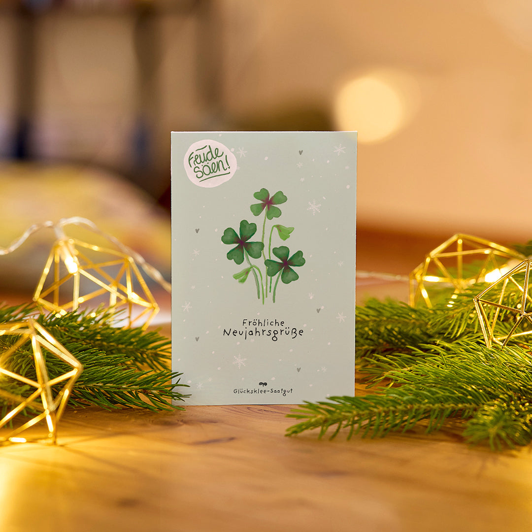 Glücksklee-Saatgut "Dein Neujahrsgruß"