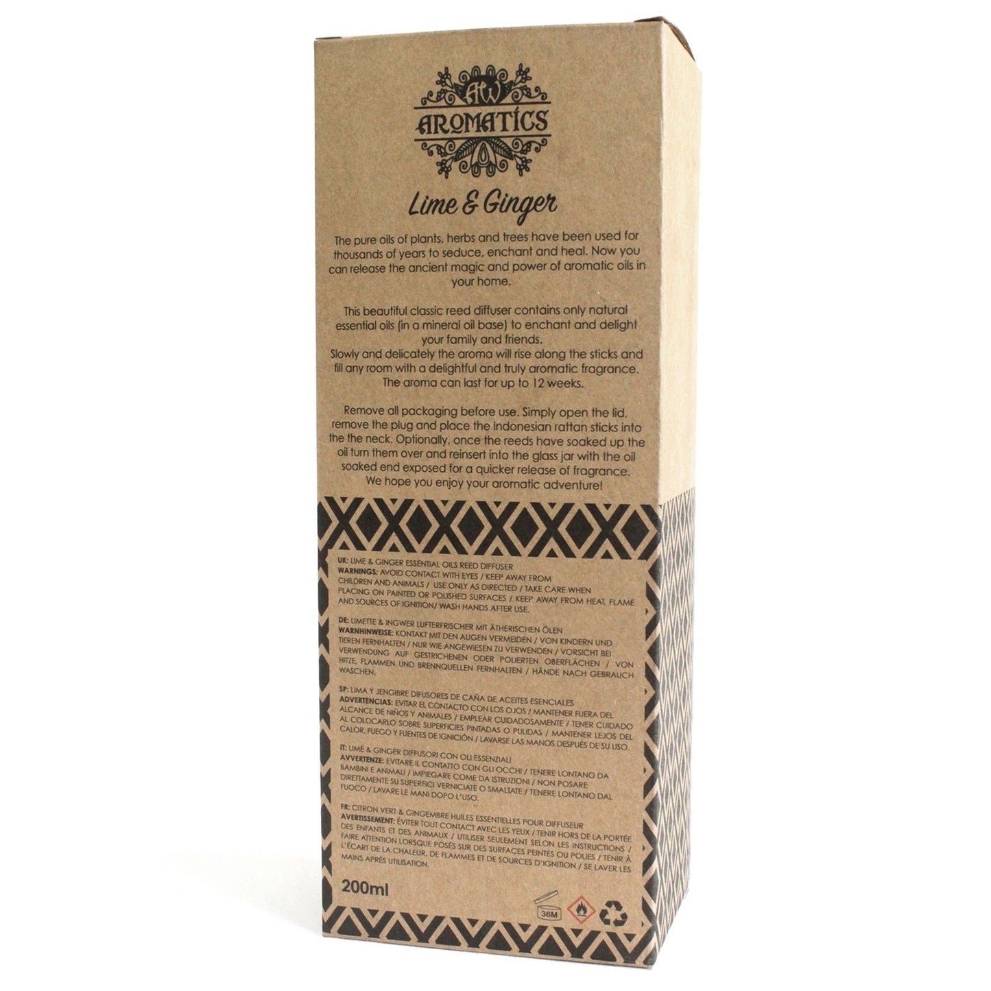 200ml Lime & Ginger Raumduft aus natürlichen ätherischen Ölen.