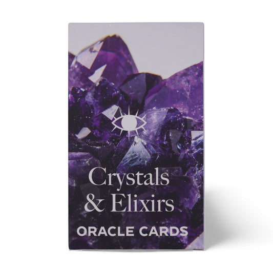 Crystals & Elixirs Orakelkarten mit 40 Karten und Edelstein-Illustrationen.