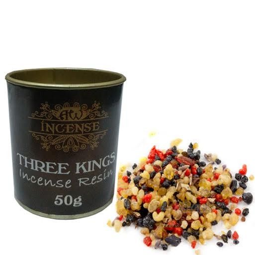 Three Kings Räucherharz in 50g Dose mit Harzbrocken.