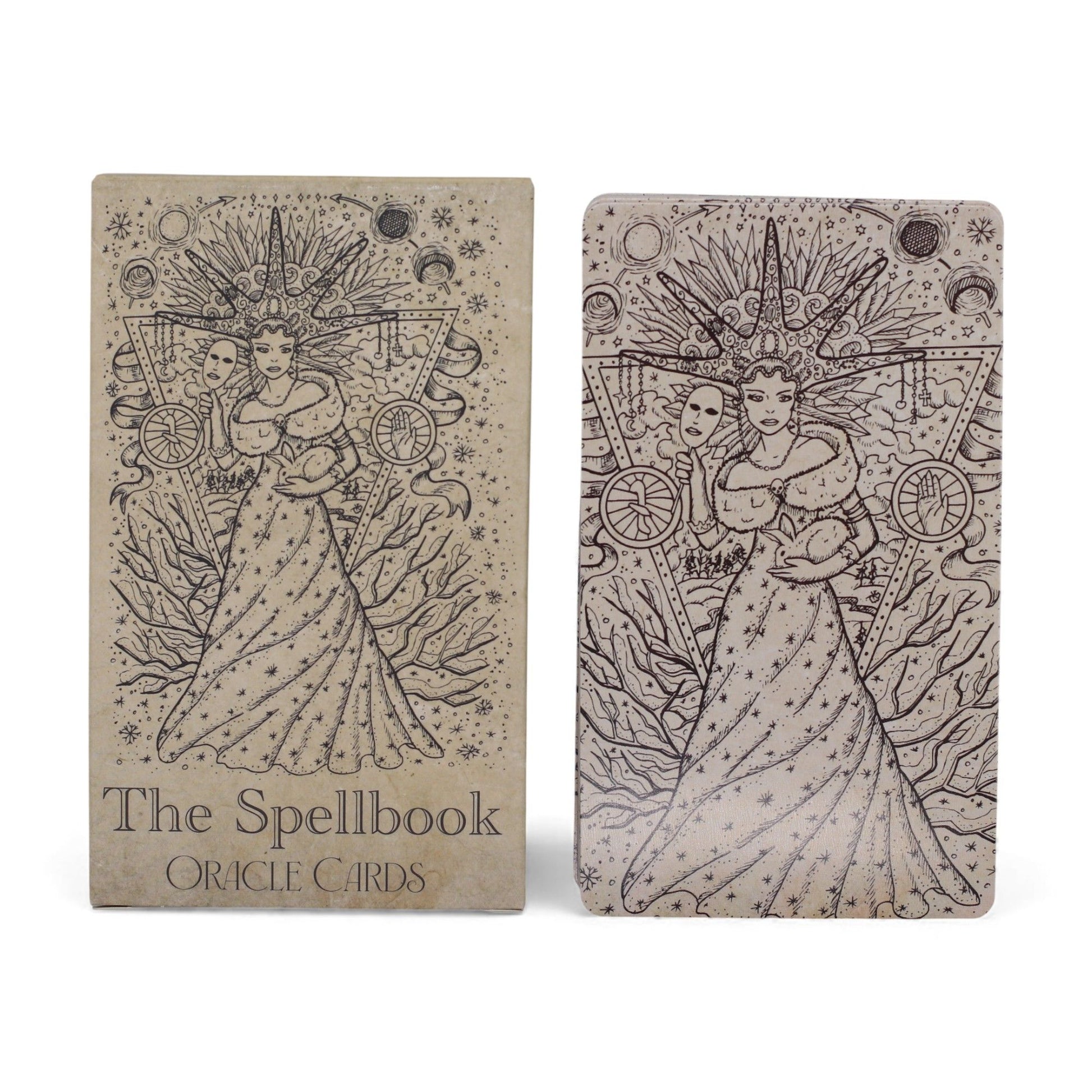 „The Spellbook“ Orakelkarten im Witchcraft-Thema mit Vintage-Design.