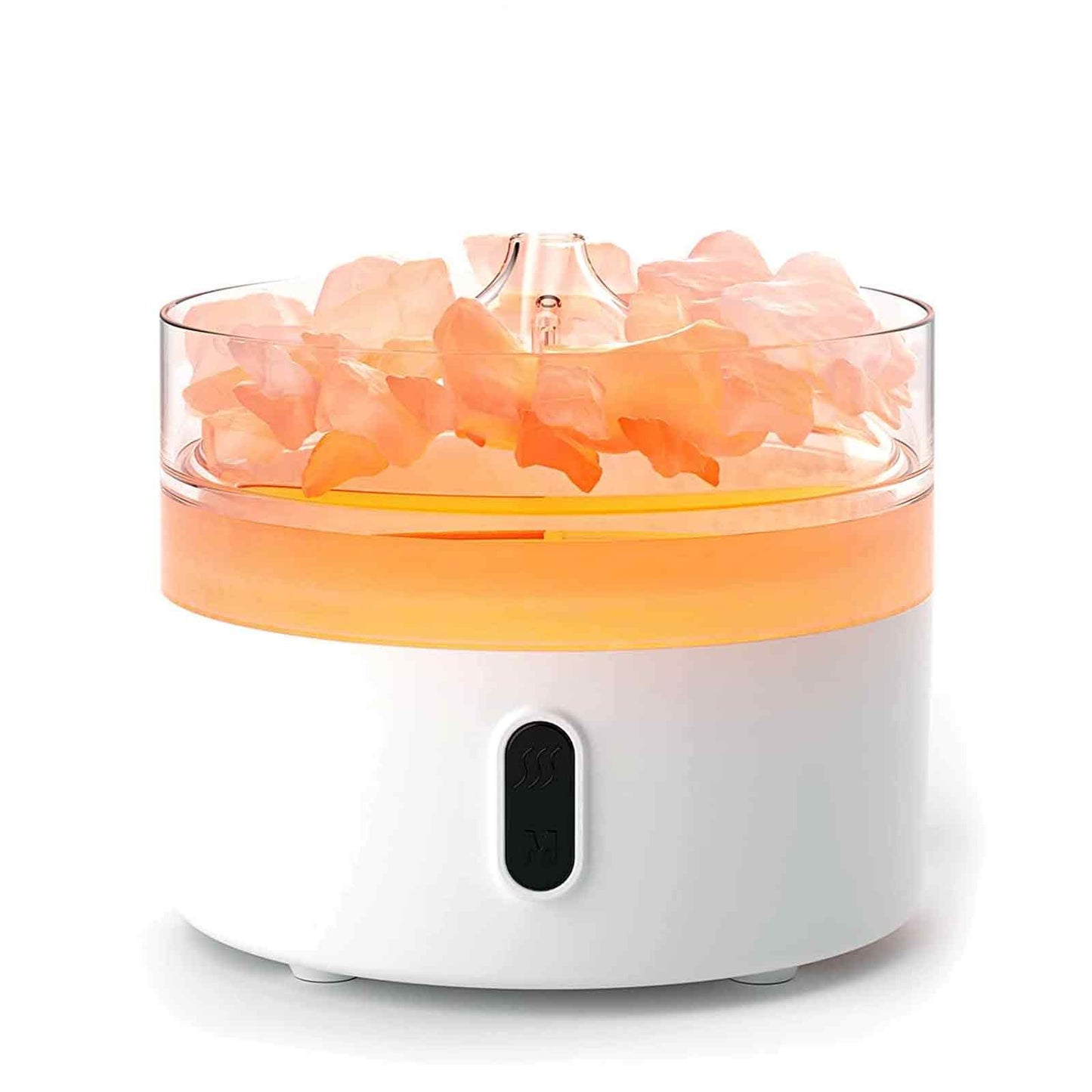 Himalaya-Salz-Aroma-Diffuser mit Flammeneffekt und Nachtlichtfunktion.