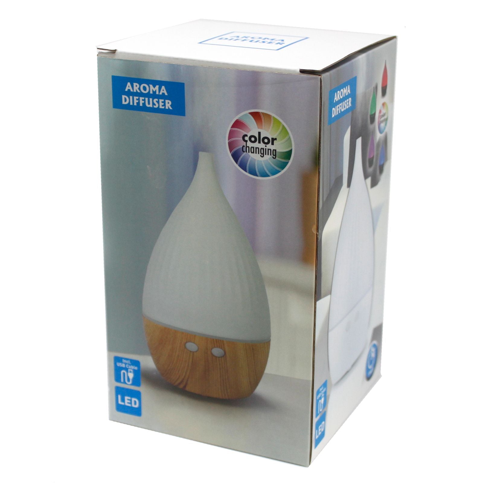 Milan Atomiser aroma diffuser with USB and color changing LED lights.
