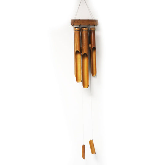 Bamboo windchime with a natural finish and six medium tubes.