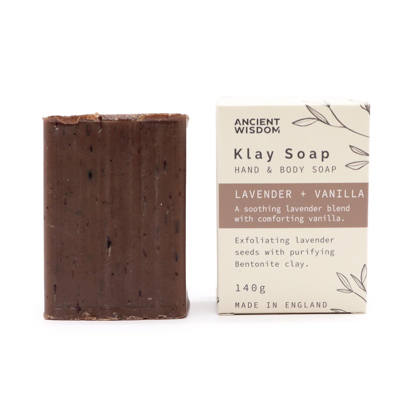 Natürliche Tonerde-Seife mit Lavendel und Vanille Duft.