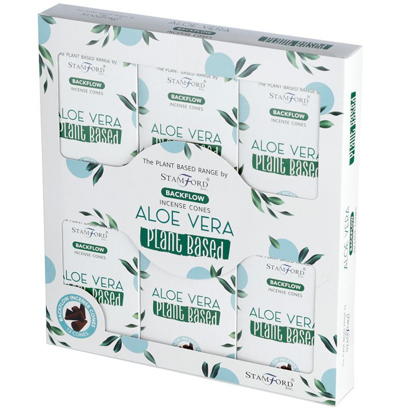 Pflanzliche Backflow Räucherkegel mit Aloe Vera Duft.