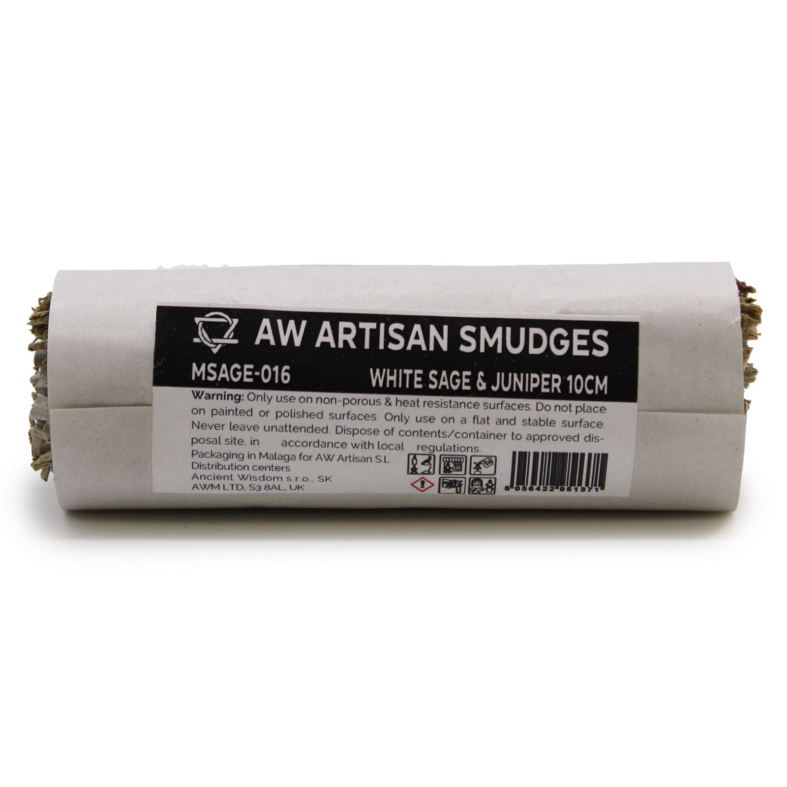 Smudge stick made of white sage and juniper, approximately 10cm long.