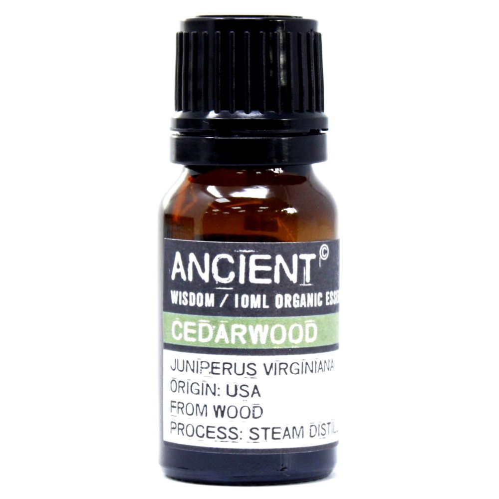 Bio Zedernholzöl 10ml von Ancient Wisdom, Juniperus Virginiana, aus Holz, USA.