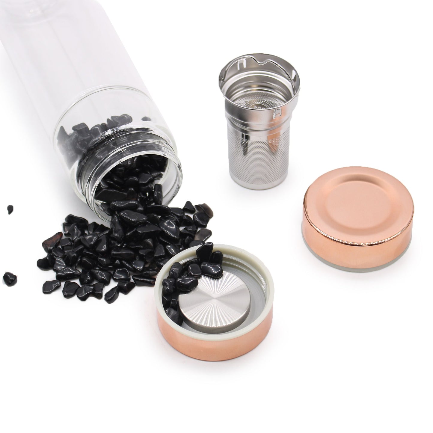 Edelstein-Infuser-Glasflasche – Onyx