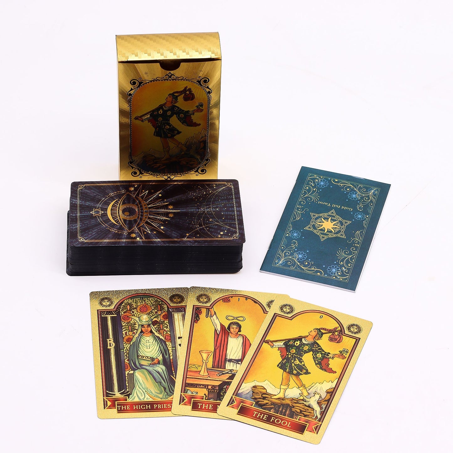 Tarot Karten Set „allsehendes Auge„ mit Anleitung - ￼Goldfoliert