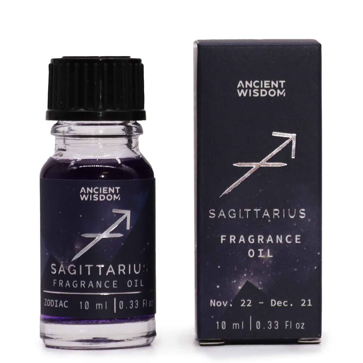 Sternzeichen-Duftöl 10ml Schütze mit Sternsymbol auf Flasche und Schachtel.