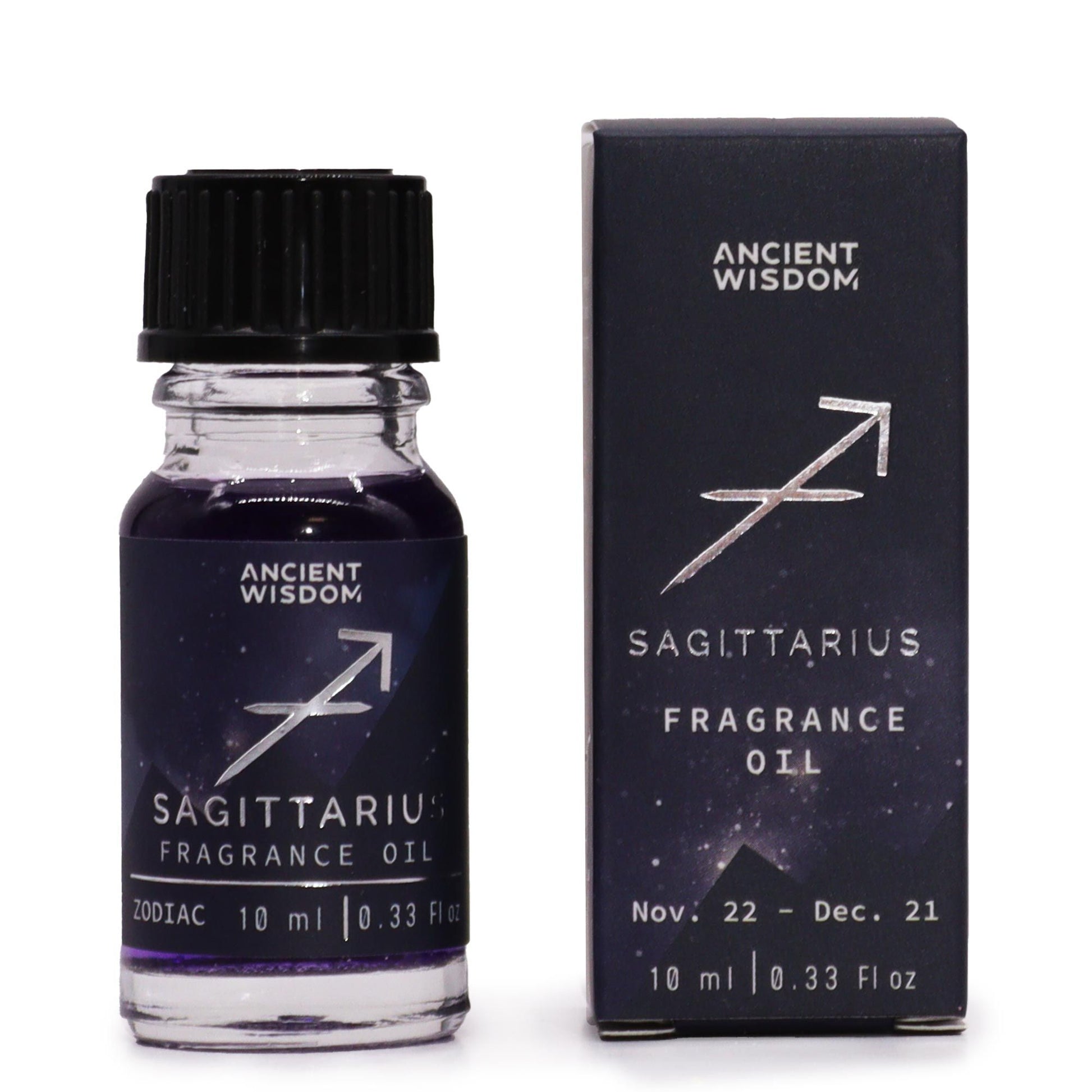 Sternzeichen-Duftöl 10ml Schütze mit Sternsymbol auf Flasche und Schachtel.