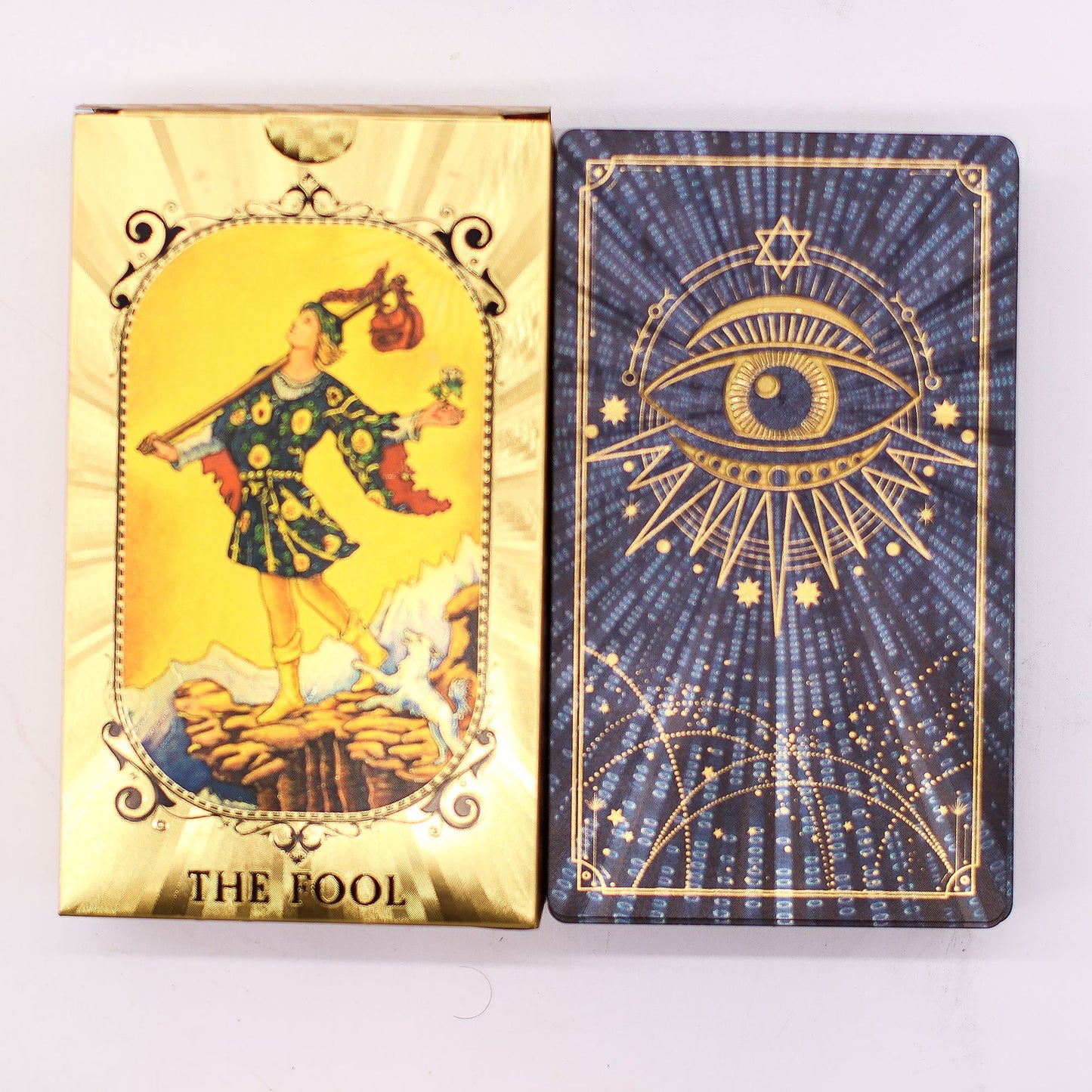 Tarot Karten Set „allsehendes Auge„ mit Anleitung - ￼Goldfoliert