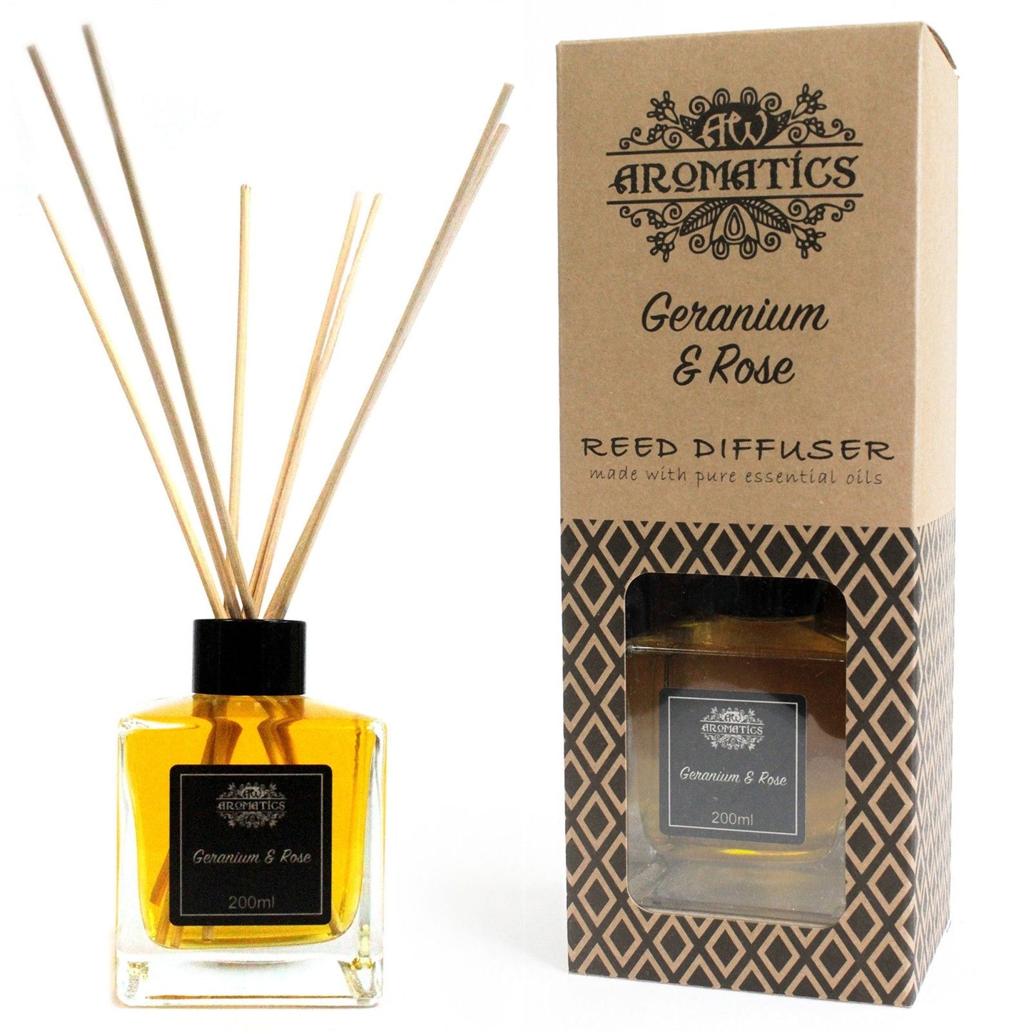 200ml Raumduft aus natürlichen ätherischen Ölen - Geranium & Rose