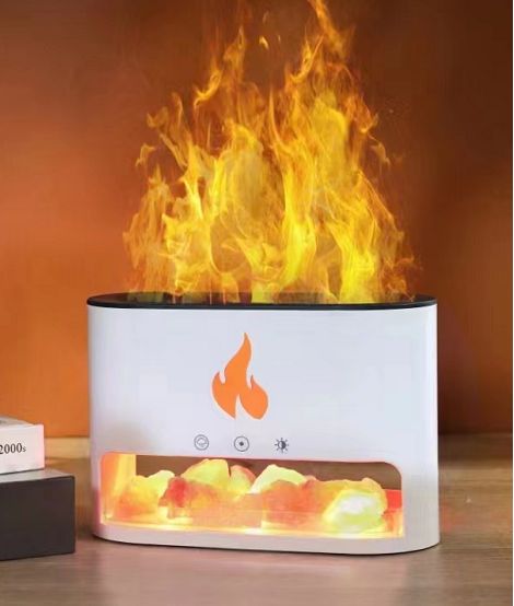 Himalaya-Salz Aroma-Diffuser mit Flammen-Effekt und USB-C.