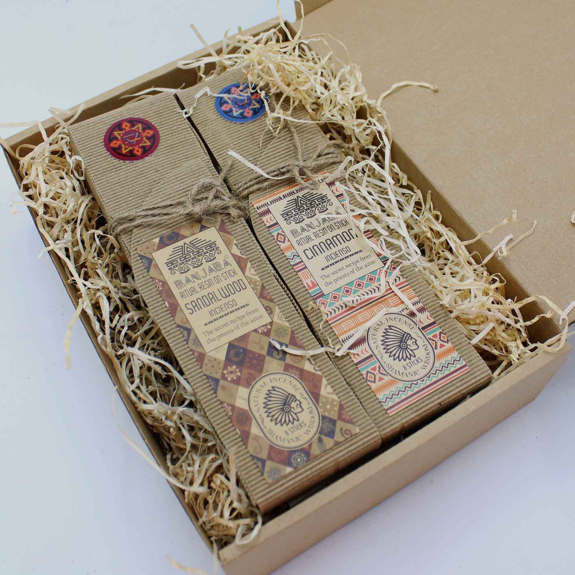 Ritual Resins on Stick starter set in a cardboard box with shredded paper.
