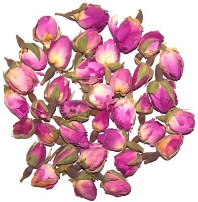 Getrocknete rosa Rosenknospen aus dem Iran.