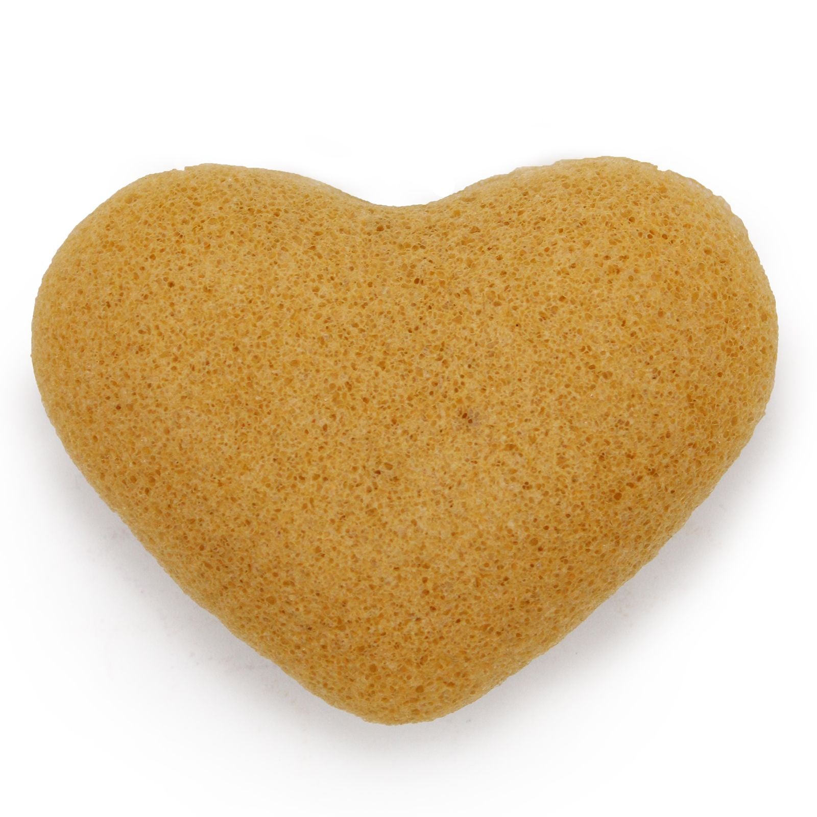 Konjac heart sponge in peach color.