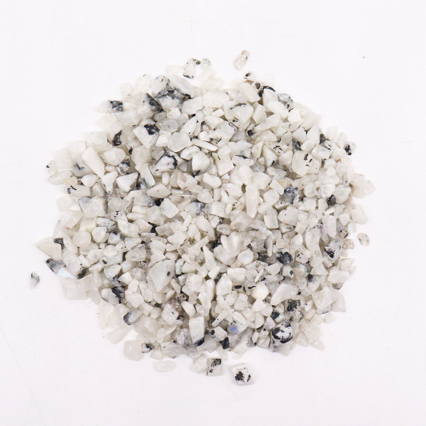 1 KG Trommelsteinchips - weißer Labradorit (auch bekannt als Regenbogenmondstein)