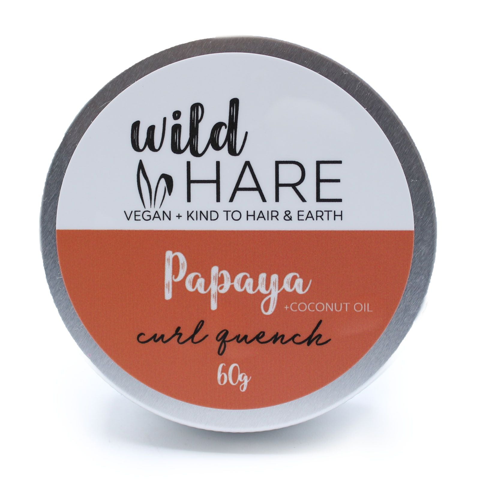 Wild Hare Papaya Curl Quench solid shampoo bar with coconut oil, 60g.