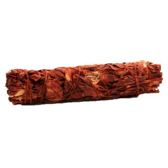 Smudge stick made of dragon's blood sage, approximately 15cm long.