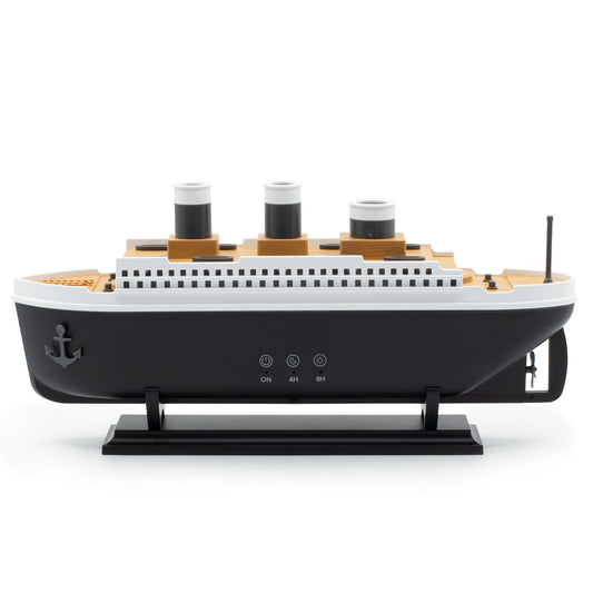 Ship model aroma diffuser with three chimneys and an anchor.