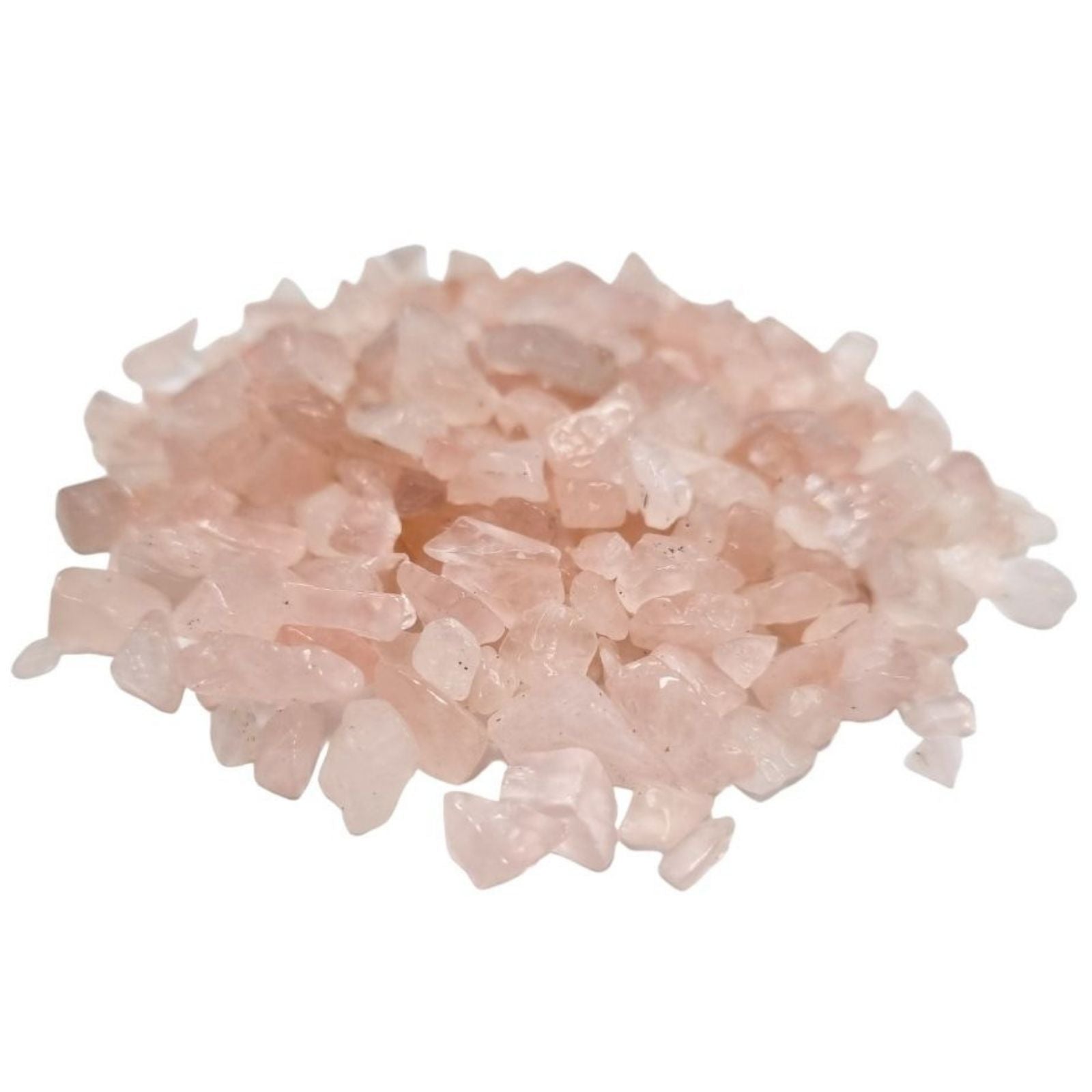 1 kg Trommelsteinchips aus zartrosa Rosenquarz