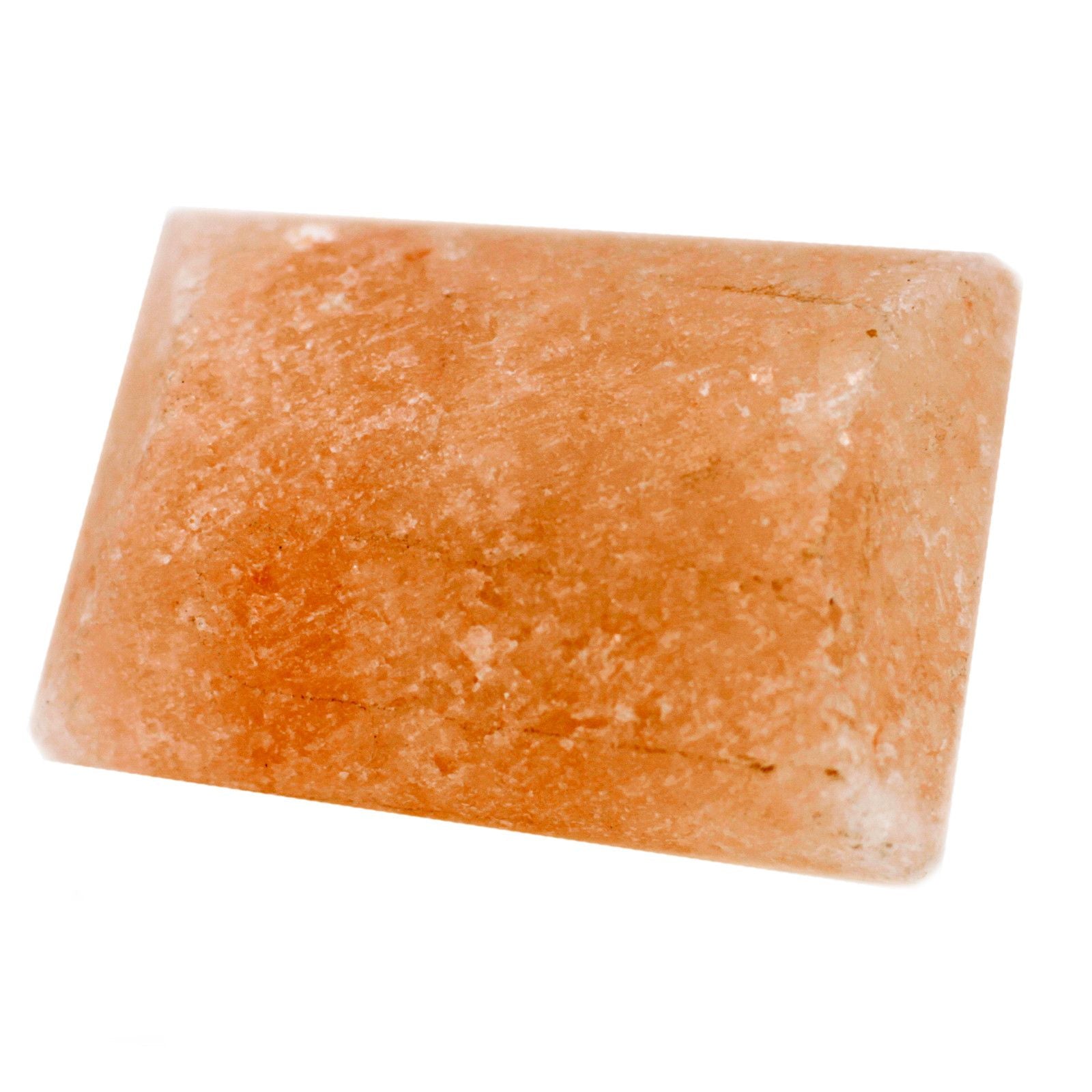 Ein orangefarbener Himalaya-Salz-Deostein mit rauer Textur.