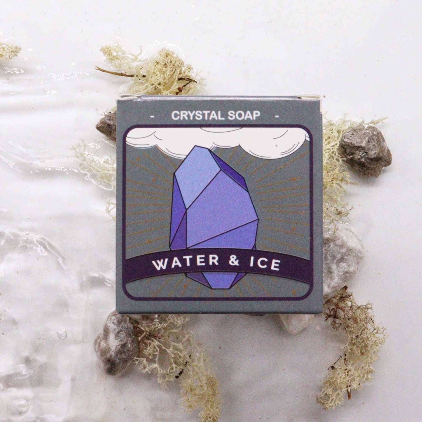 Crystal Elemental Soap - Water & Ice soap box with a crystal design.
