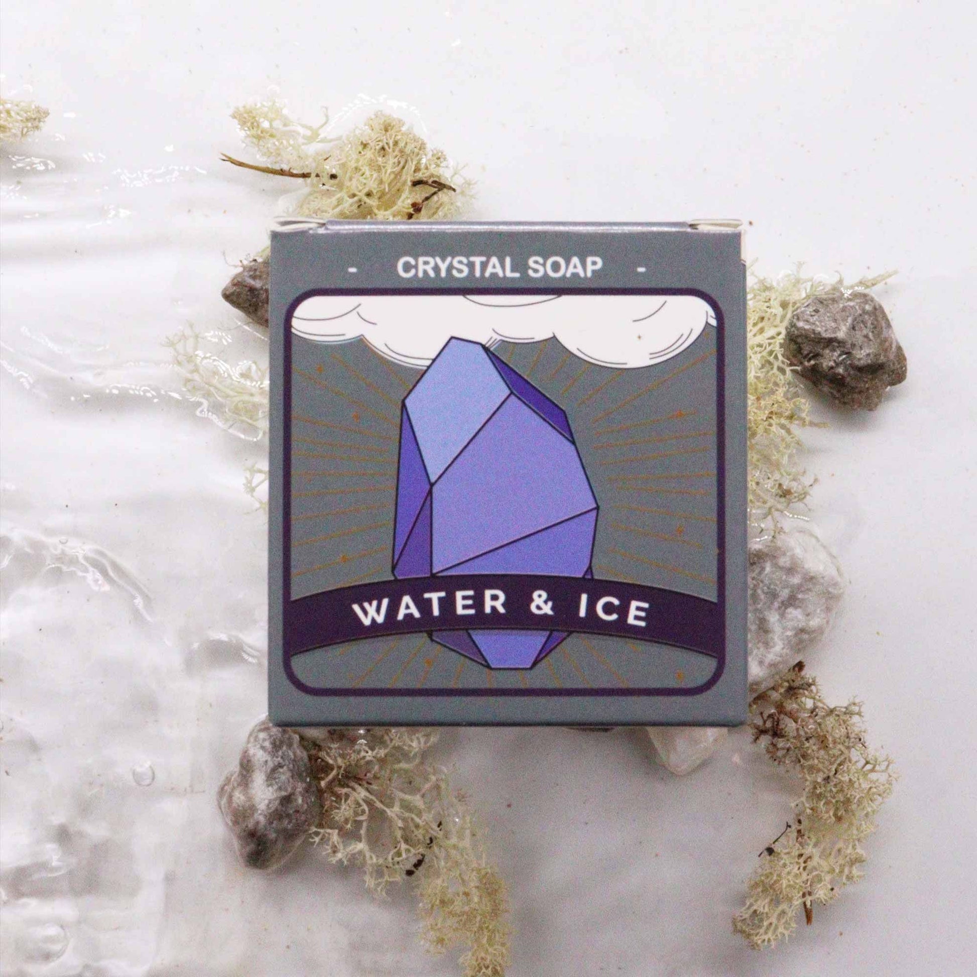 Crystal Elemental Soap - Water & Ice soap box with a crystal design.