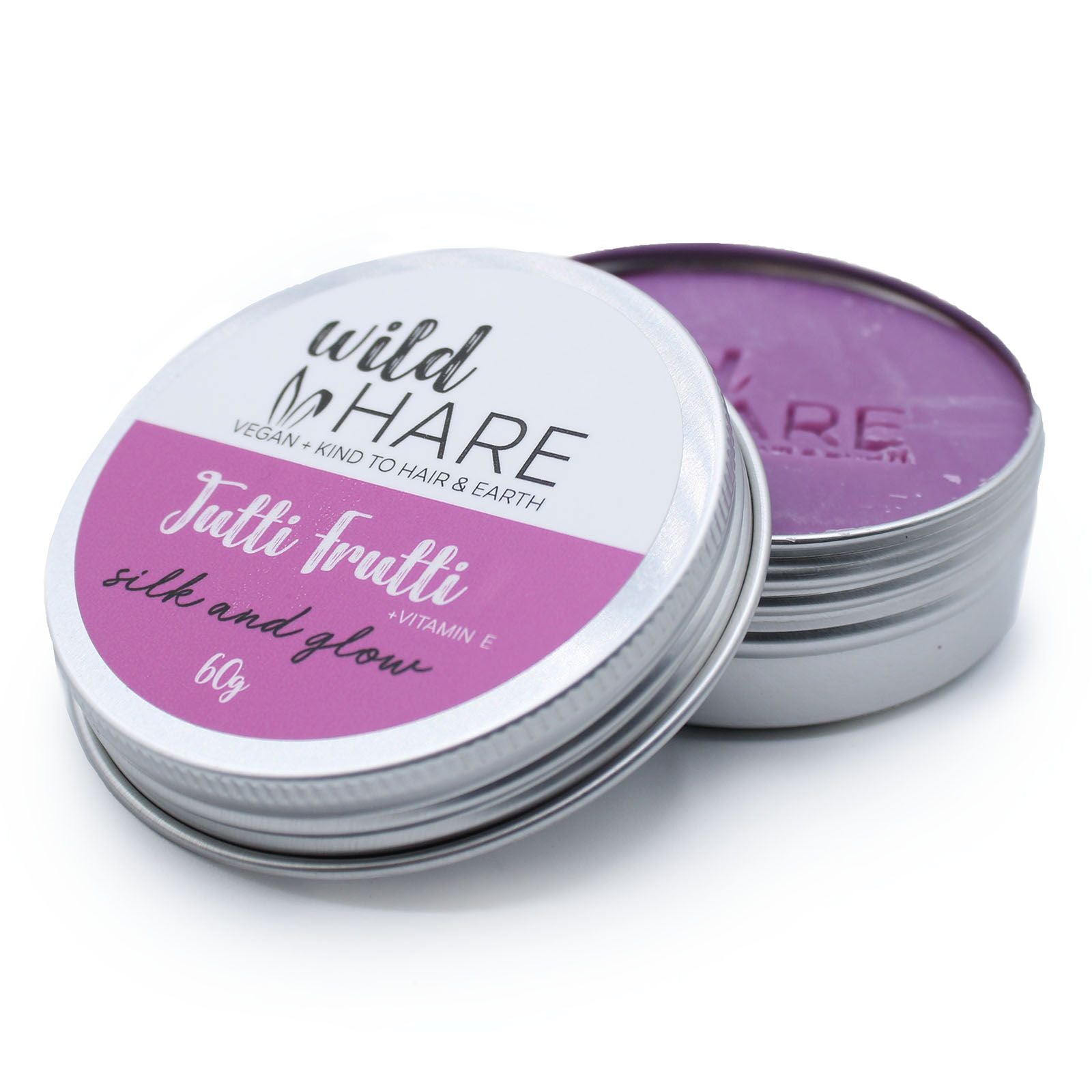 Wild Hare Tutti Frutti solid shampoo bar in a tin.