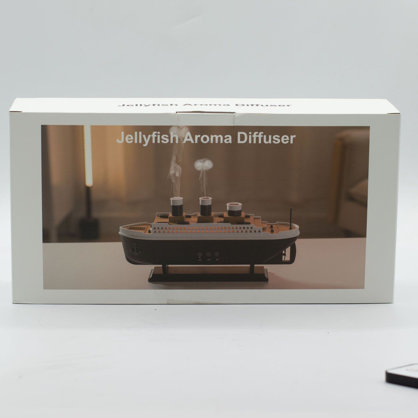 Ship model aroma diffuser with puff effect and color-changing LED.
