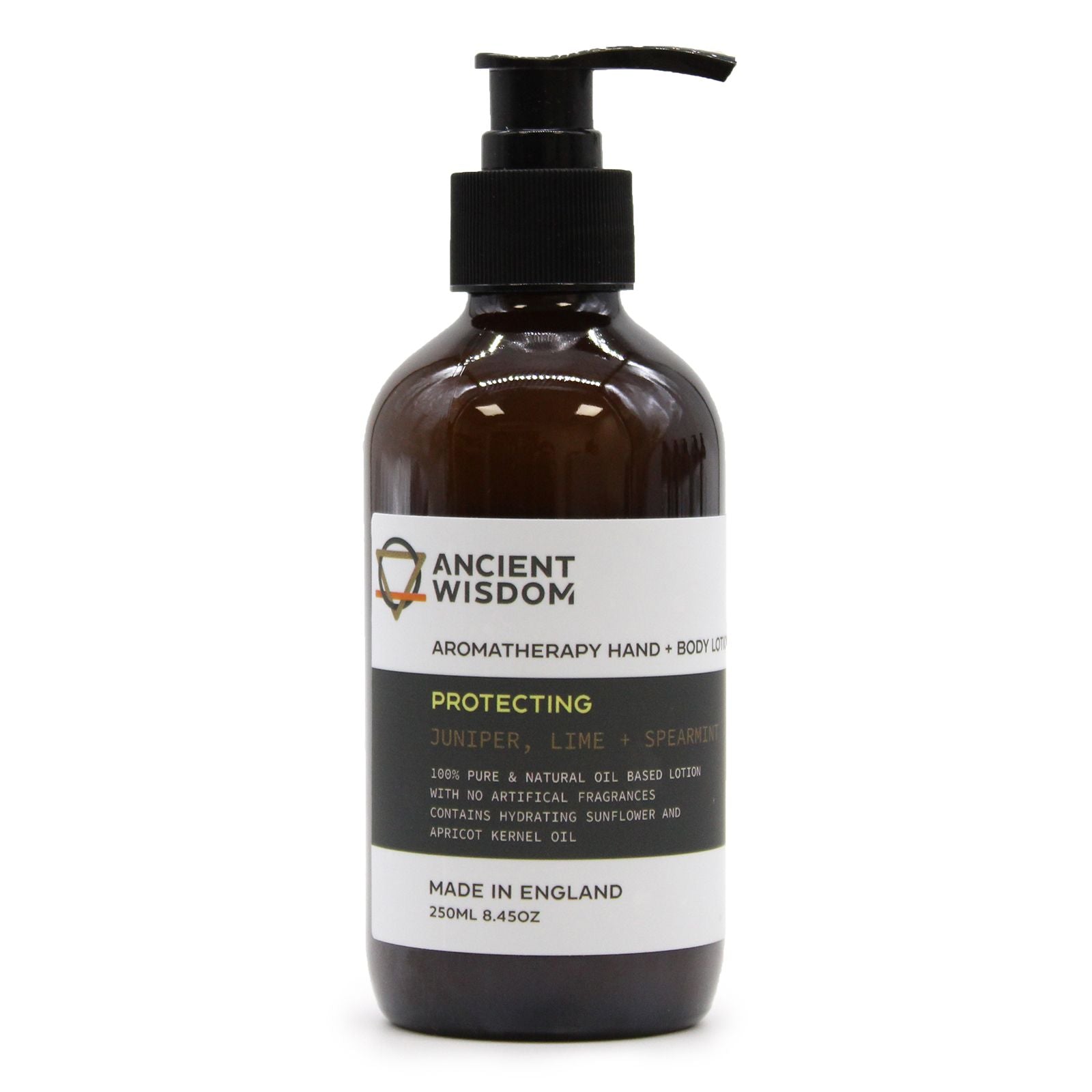 Natürliche Hand- & Körperlotion mit Wacholder, Limette und Pfefferminze.
