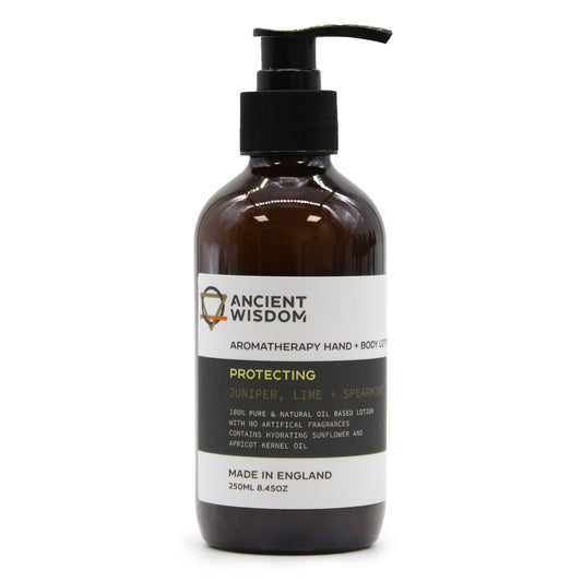 Natürliche Hand- & Körperlotion mit Wacholder, Limette und Pfefferminze.