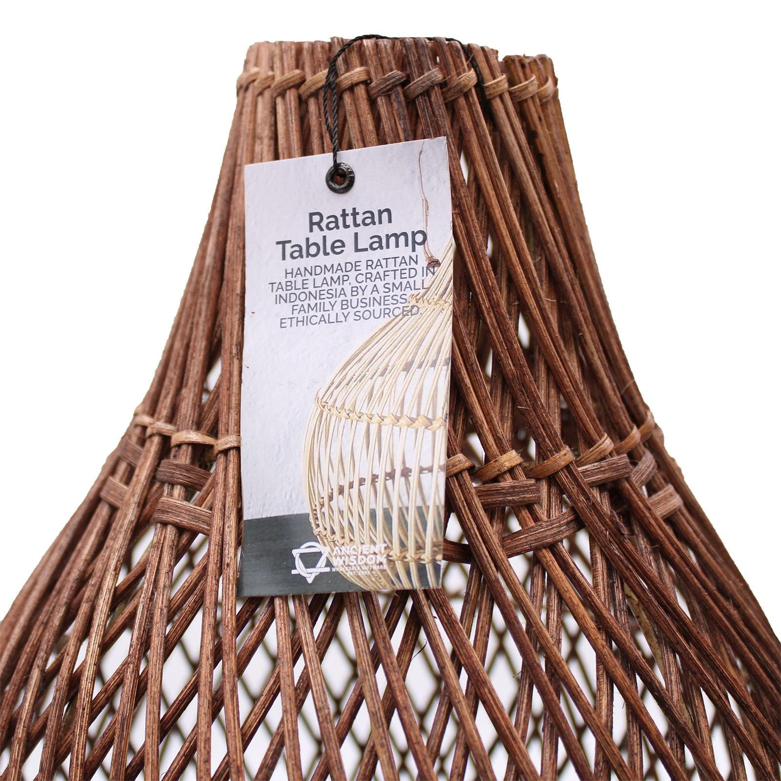 Rattan Tischlampen - handgefertigt