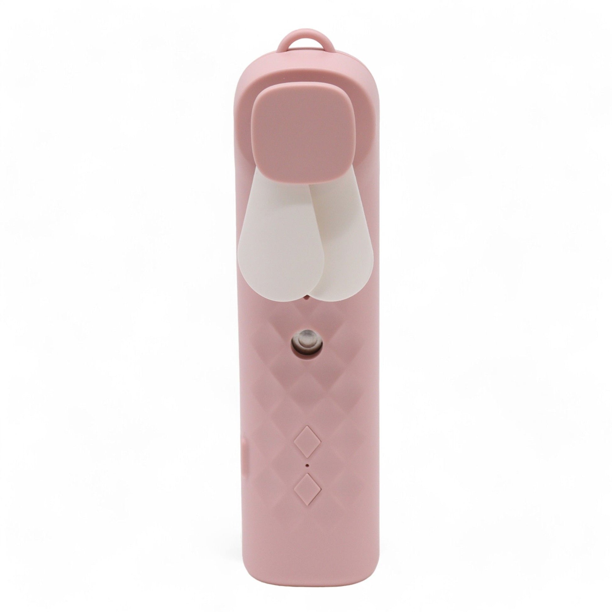 Pink nano mist face fan and spray with USB charging.