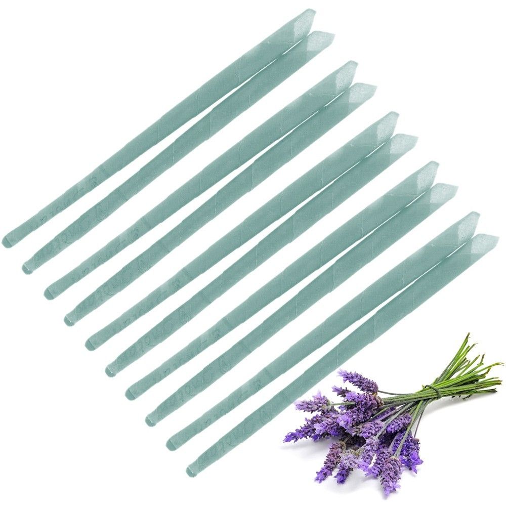 A bundle of lavender-scented ear candles.