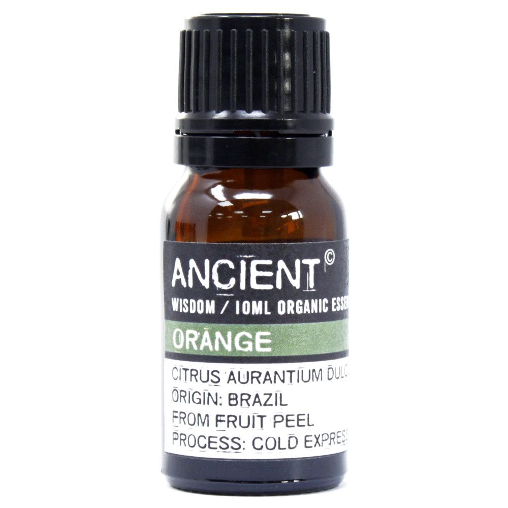 Ancient Wisdom 10ml organic orange essential oil from Brazil.