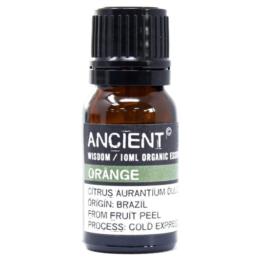 Ancient Wisdom 10ml organic orange essential oil from Brazil.