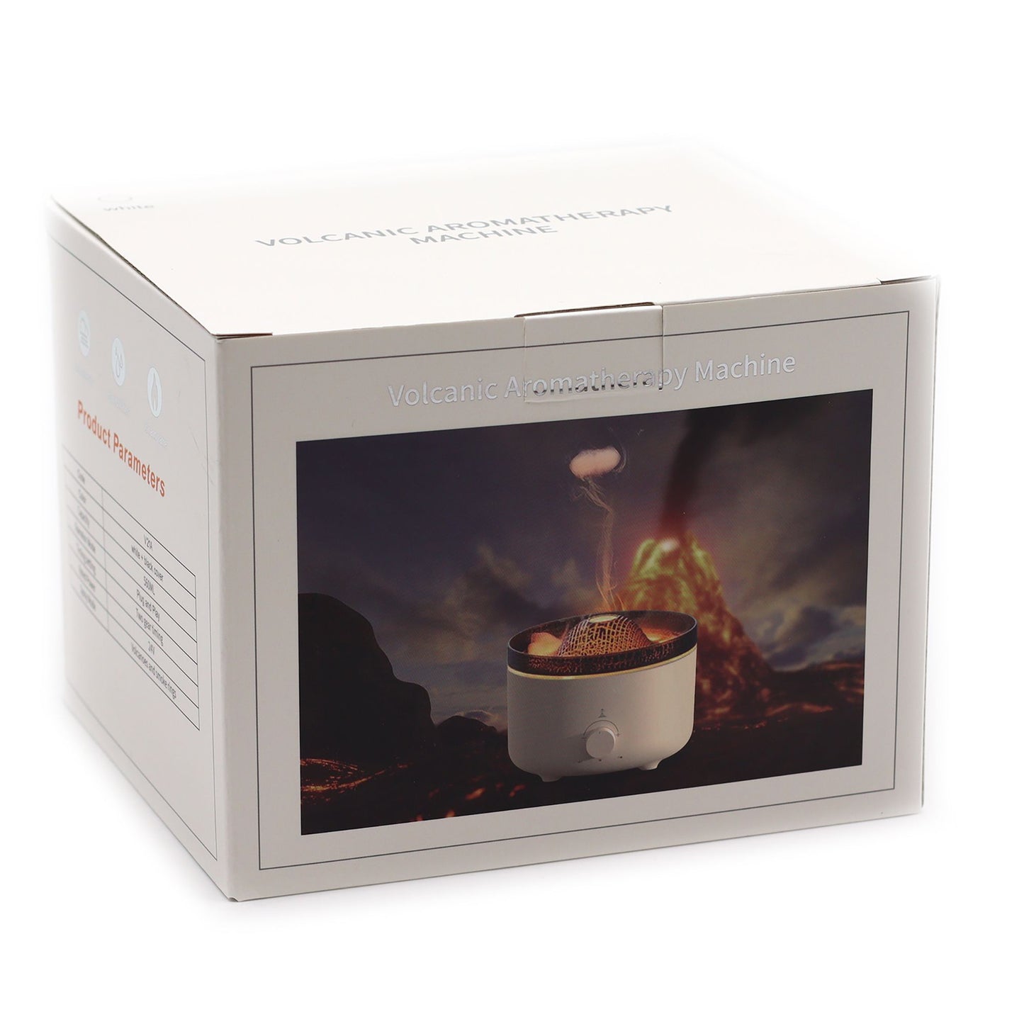 Großer Vulkaneffekt-Aroma-Diffuser in Weiß mit 560 ml Tank.