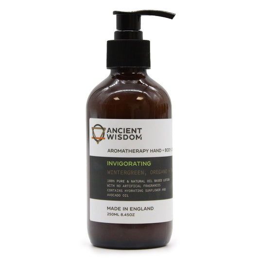 Natürliche Hand- & Körperlotion mit Wintergrün, Oregano und Thymian.