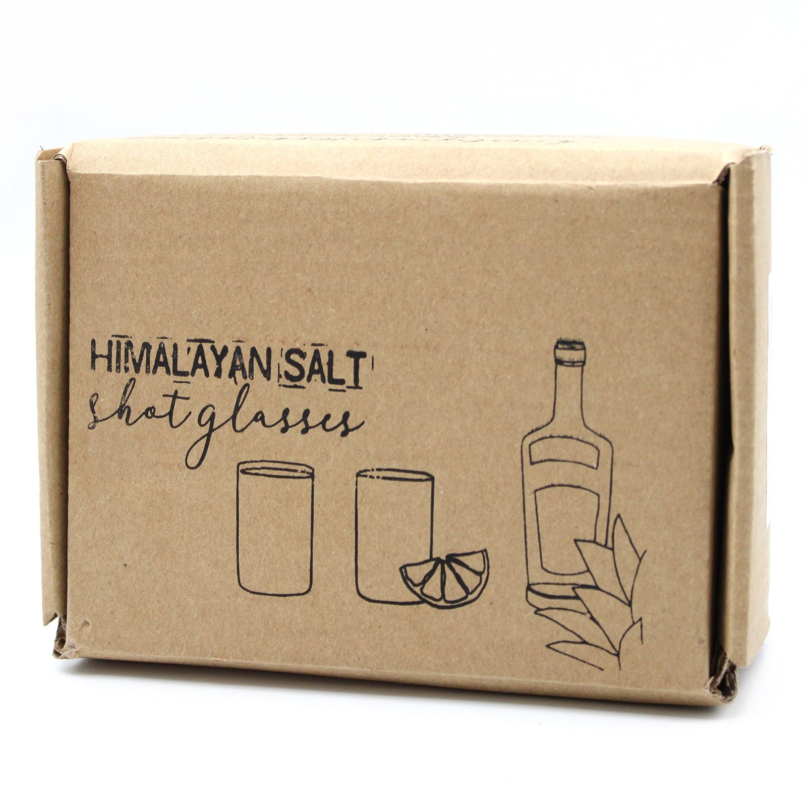 Shotgläser-Set aus Himalaya-Salz mit Holzständer