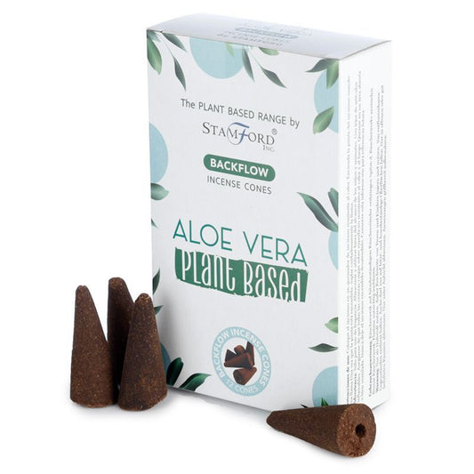 Pflanzliche Backflow Räucherkegel mit Aloe Vera Duft.