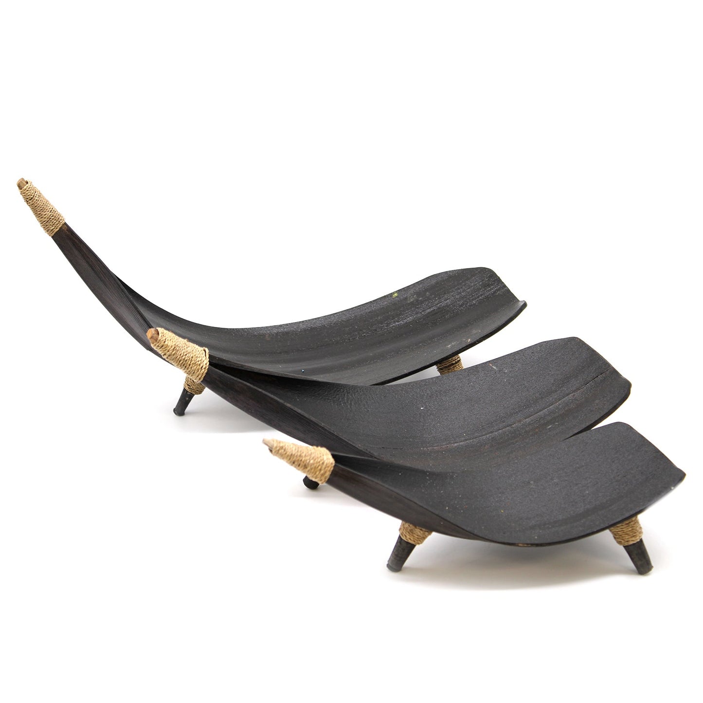 Coconut Leaf Obstschalen Set (3 - tlg.) – Handgefertigt aus Kokosblatt – Naturdeko aus Bali - Flow of PassionDeko