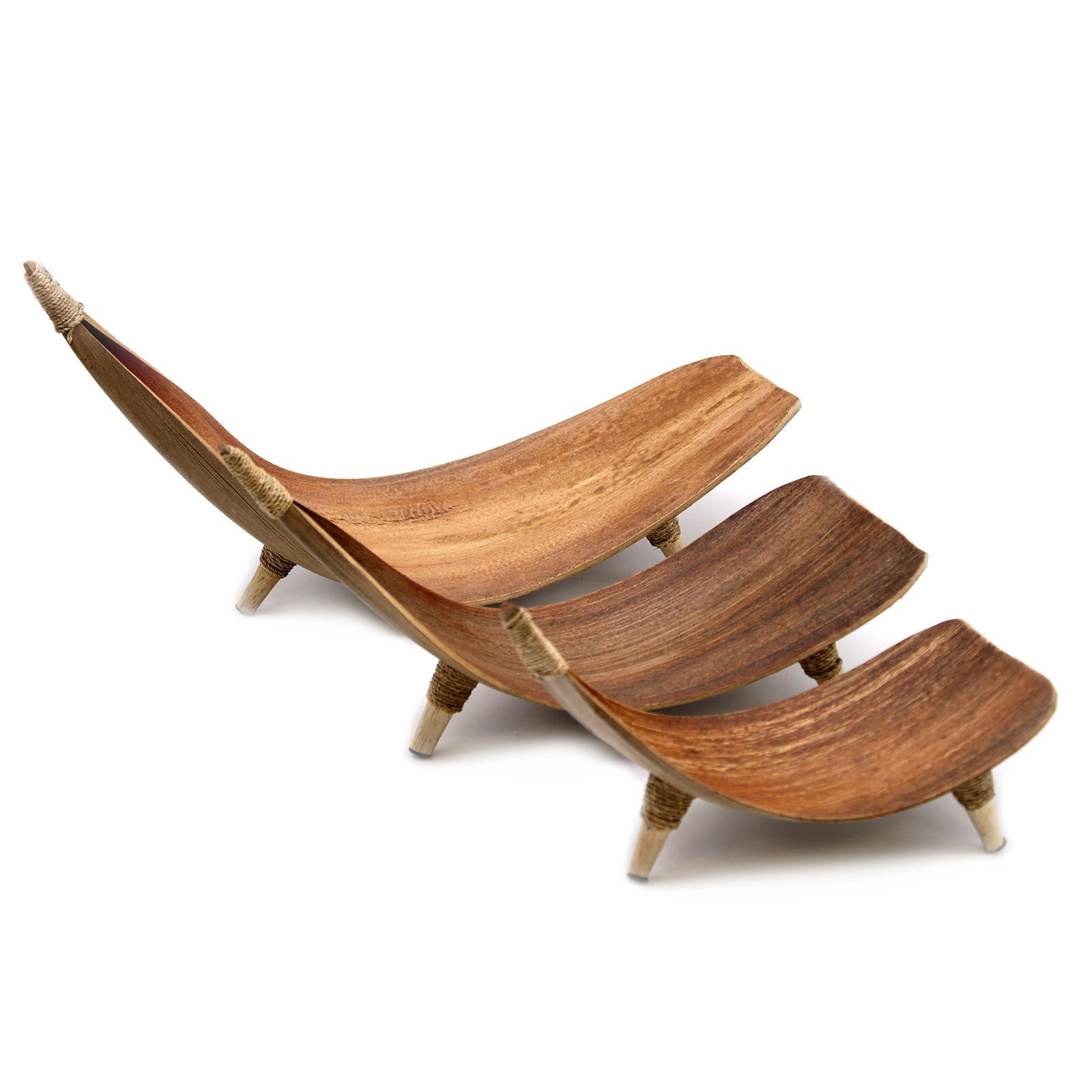 Coconut Leaf Obstschalen Set (3 - tlg.) – Handgefertigt aus Kokosblatt – Naturdeko aus Bali - Flow of PassionDeko