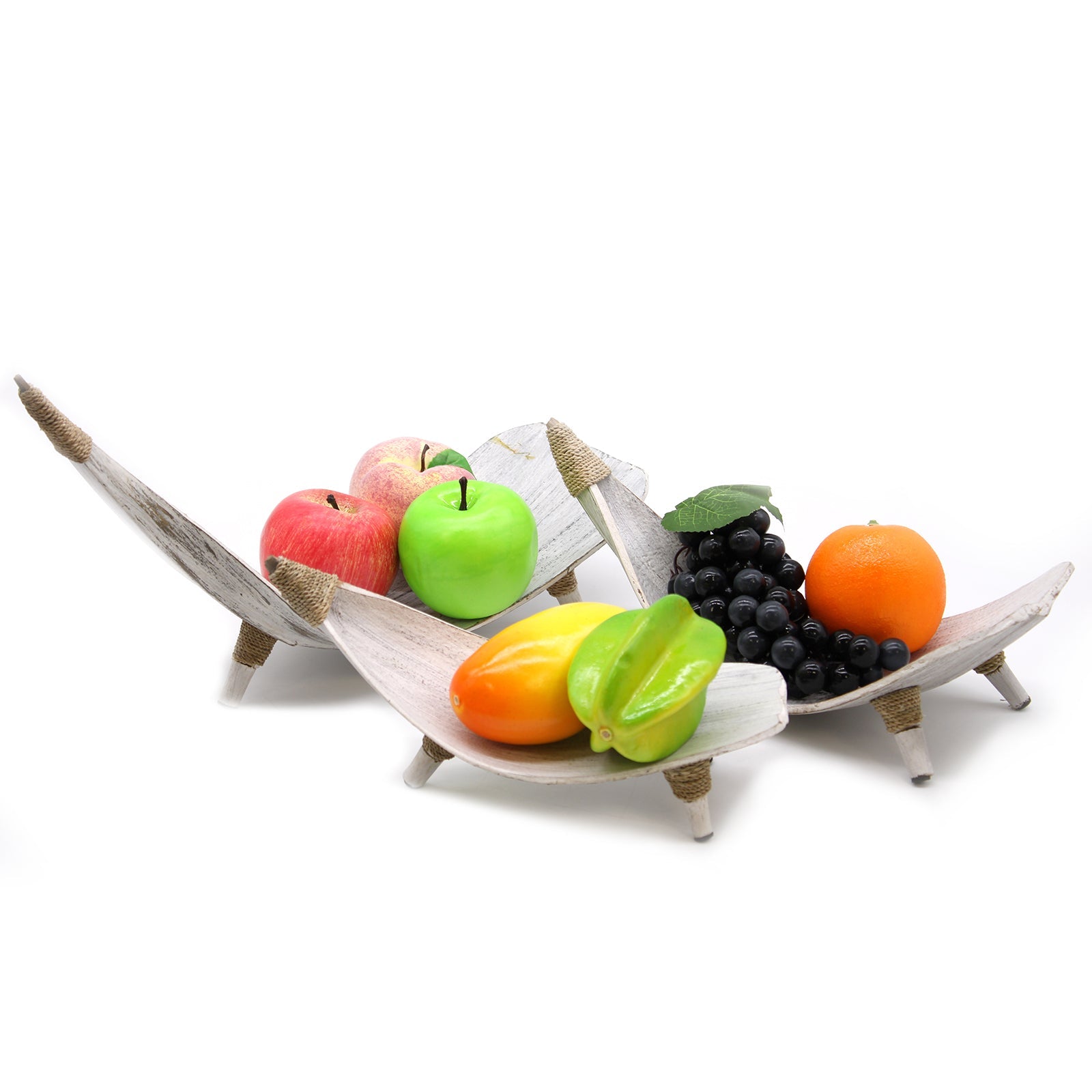 Coconut Leaf Obstschalen Set (3 - tlg.) – Handgefertigt aus Kokosblatt – Naturdeko aus Bali - Flow of PassionDeko