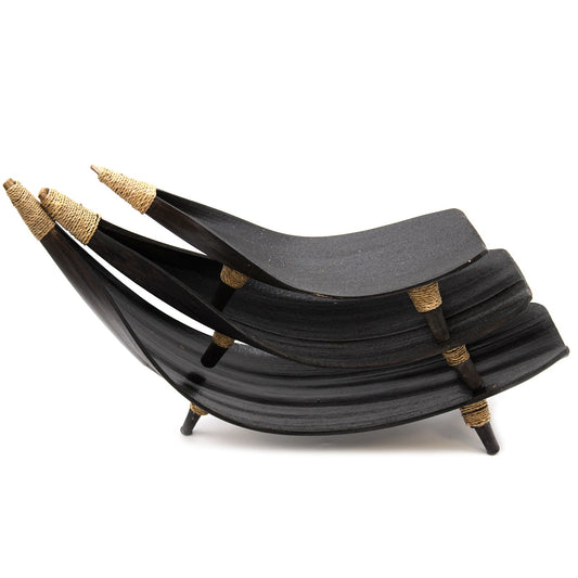 Coconut Leaf Obstschalen Set (3 - tlg.) – Handgefertigt aus Kokosblatt – Naturdeko aus Bali - Flow of PassionDeko