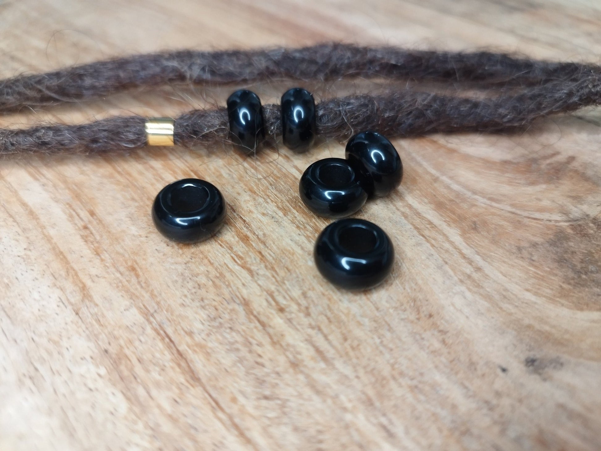 Dreadperlen Obsidian 2er - Set - Flow of Passion