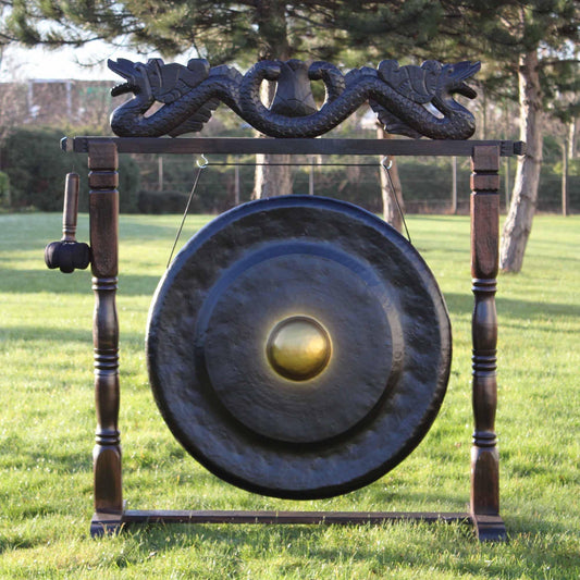 handgefertigter Gong mit Halterung in verschiedenen Größen - Flow of Passion